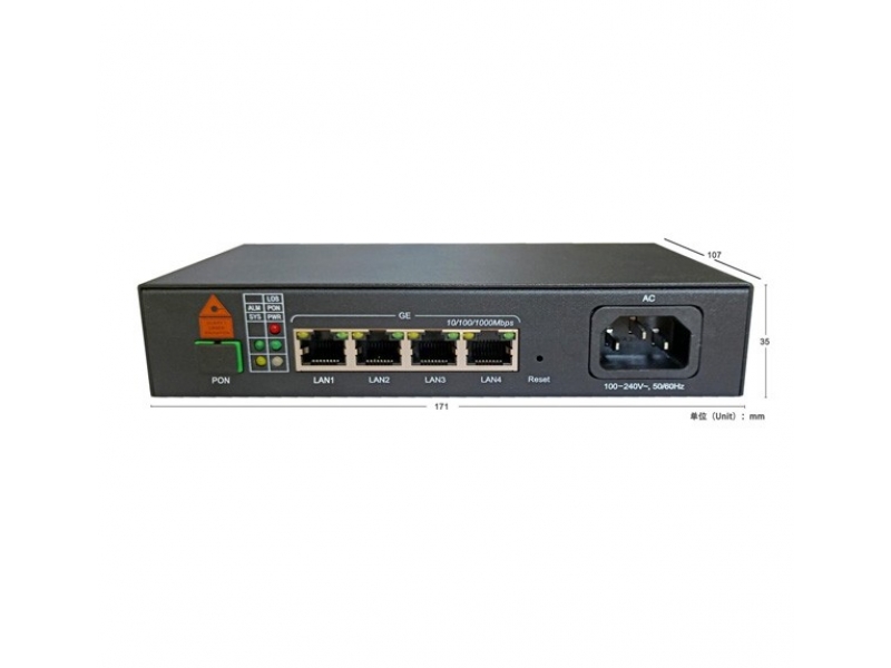 G800-04G GPON工業(yè)級(jí)ONU 內(nèi)置AC220V電源4GE四口千兆
